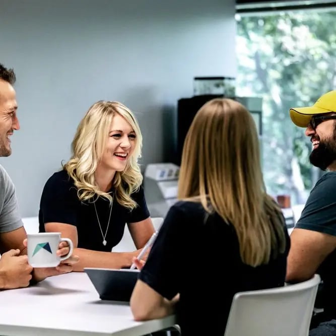 RentVision employees talking