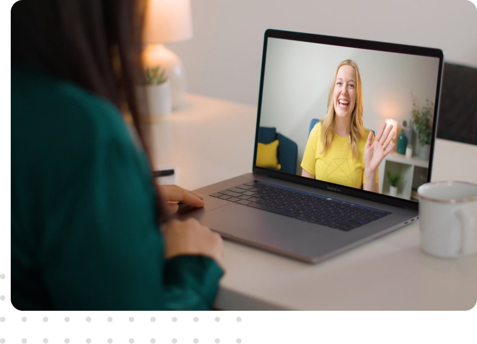 A laptop with showing a Zoom call with a RentVision Strategic Advisor.
