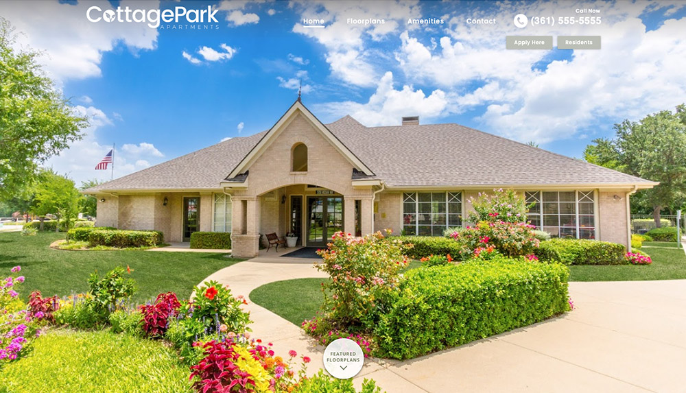 Homepage of Cottage Park Apartments' website