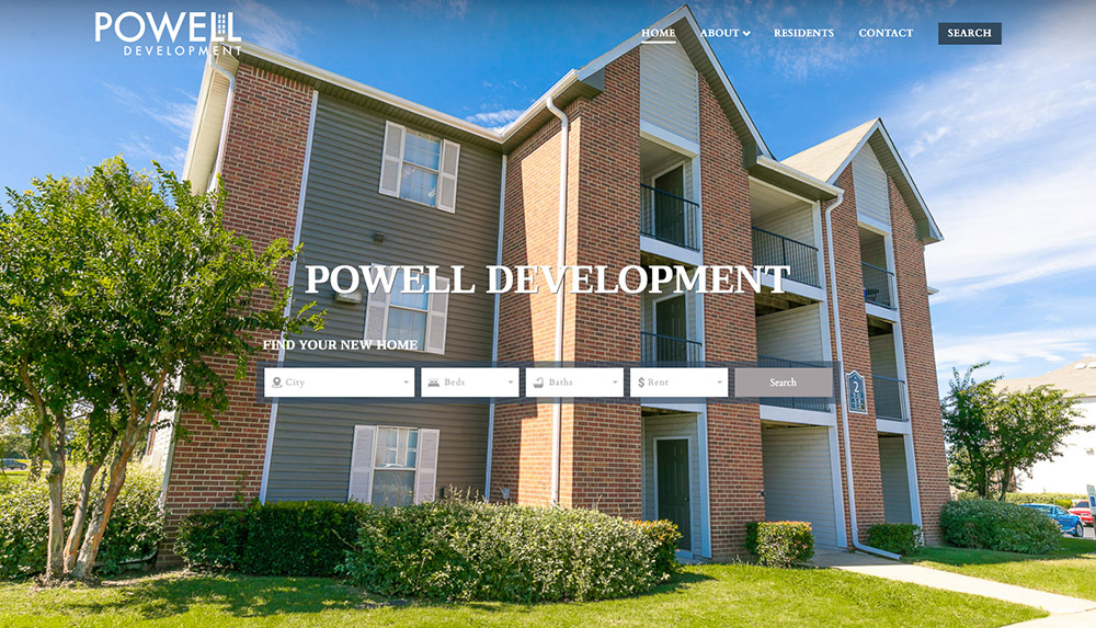 Homepage of Powell Development’s website